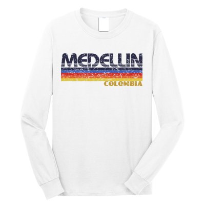 Vintage Medellin Colombia Retro Design Long Sleeve Shirt