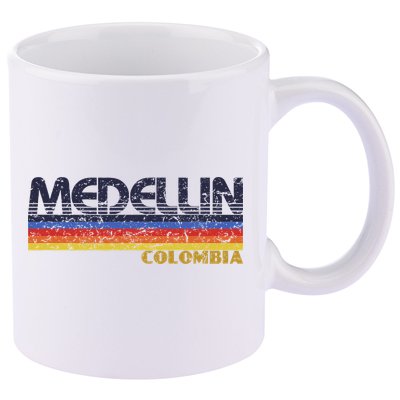 Vintage Medellin Colombia Retro Design 11oz C Handle Ceramic Mug