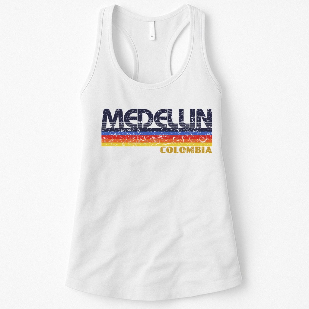 Vintage Medellin Colombia Retro Design Womens Tank Top