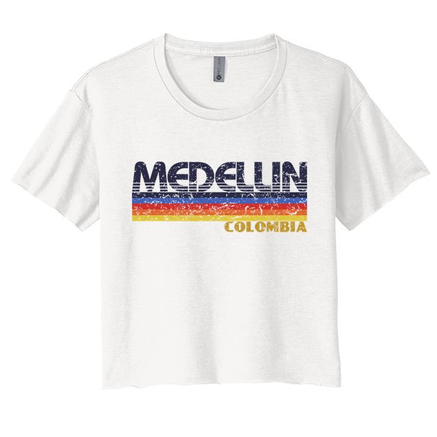 Vintage Medellin Colombia Retro Design Crop Top