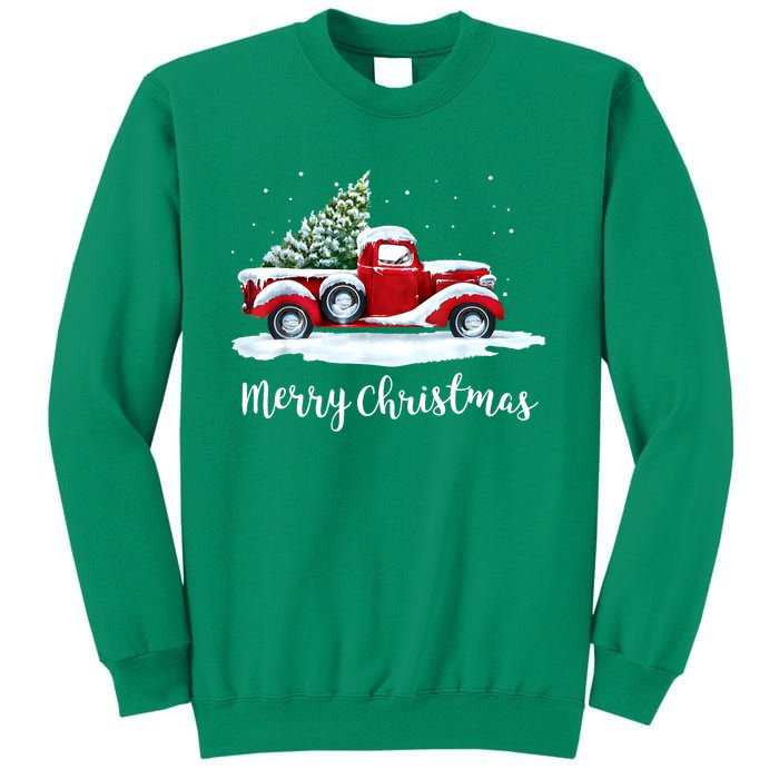 Vintage Merry Christmas Red Truck Old Fashioned Xmas Gift Sweatshirt