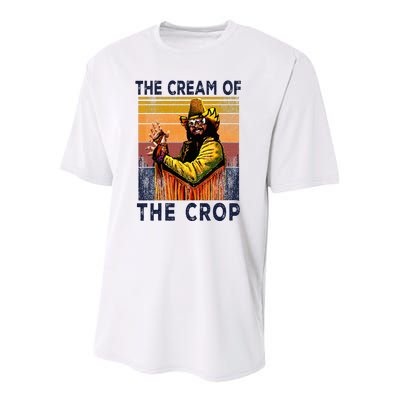 Vintage MachoThe Cream Of The Crop Wrestling Funny Youth Performance Sprint T-Shirt