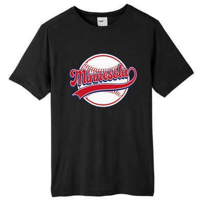 Vintage Minnesota Cityscape Baseball Lover Player And Fans Tall Fusion ChromaSoft Performance T-Shirt