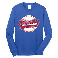 Vintage Minnesota Cityscape Baseball Lover Player And Fans Long Sleeve Shirt