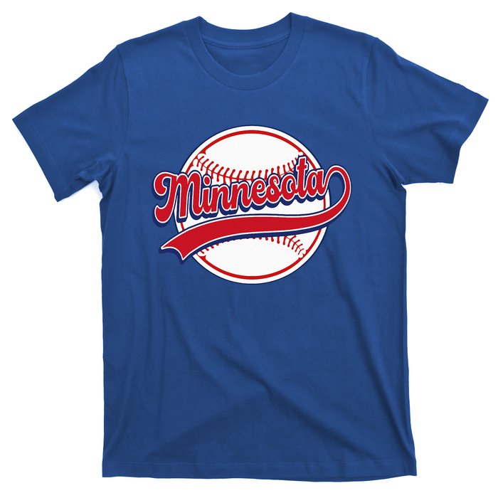 Vintage Minnesota Cityscape Baseball Lover Player And Fans T-Shirt