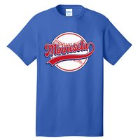 Vintage Minnesota Cityscape Baseball Lover Player And Fans Tall T-Shirt