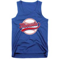 Vintage Minnesota Cityscape Baseball Lover Player And Fans Tank Top