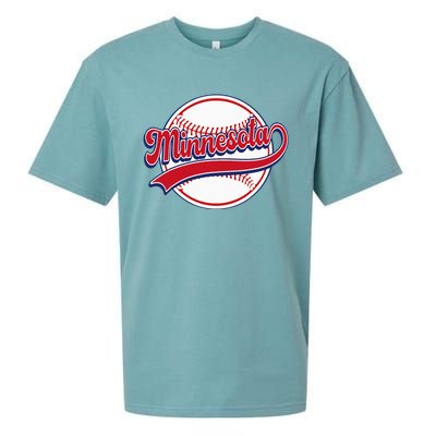 Vintage Minnesota Cityscape Baseball Lover Player And Fans Sueded Cloud Jersey T-Shirt