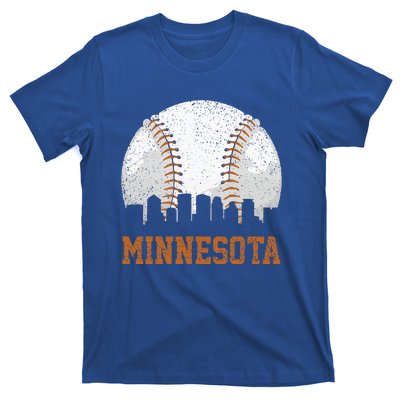 Vintage Minnesota Cityscape Baseball Lover Player And Fans T-Shirt