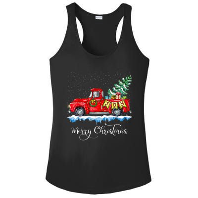 Vintage Merry Christmas Red Truck Old Fashioned Christmas Ladies PosiCharge Competitor Racerback Tank