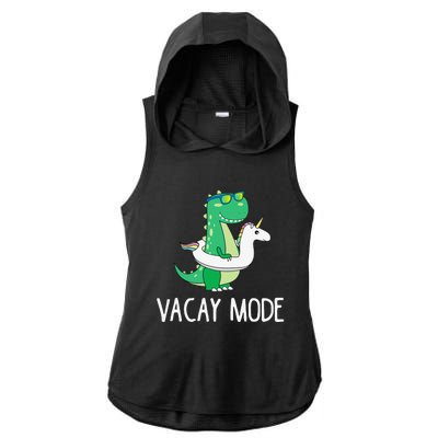 Vacay Mode Cute Dinosaur Funny Family Vacation Gift Ladies PosiCharge Tri-Blend Wicking Draft Hoodie Tank