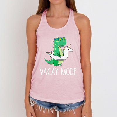 Vacay Mode Cute Dinosaur Funny Family Vacation Gift Women's Knotted Racerback Tank