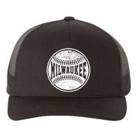 Vintage Milwaukee Cityscape Baseball Lover Player And Fans Yupoong Adult 5-Panel Trucker Hat