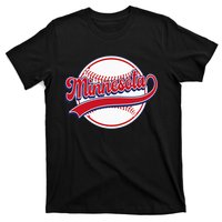 Vintage Minnesota Cityscape Baseball Lover Player And Fans T-Shirt