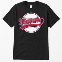 Vintage Minnesota Cityscape Baseball Lover Player And Fans Tall T-Shirt