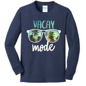 Vacay Mode Cute Vacation Summer Cruise Getaway Kids Long Sleeve Shirt