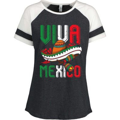 Viva Mexico Cinco De Mayo Enza Ladies Jersey Colorblock Tee