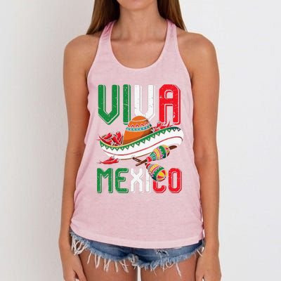 Viva Mexico Cinco De Mayo Women's Knotted Racerback Tank