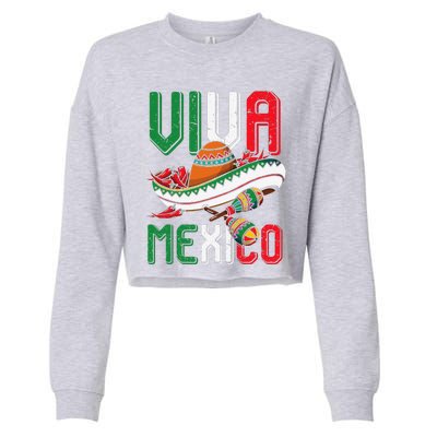 Viva Mexico Cinco De Mayo Cropped Pullover Crew