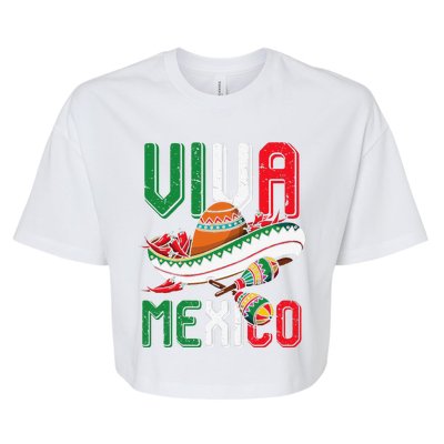 Viva Mexico Cinco De Mayo Bella+Canvas Jersey Crop Tee