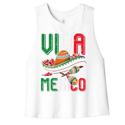 Viva Mexico Cinco De Mayo Women's Racerback Cropped Tank