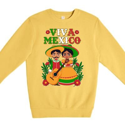 Viva Mexico Celebrate Mexican Independence Day Premium Crewneck Sweatshirt