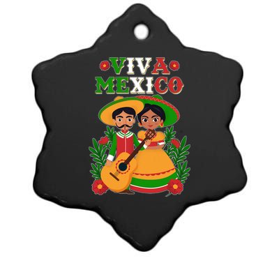 Viva Mexico Celebrate Mexican Independence Day Ceramic Star Ornament