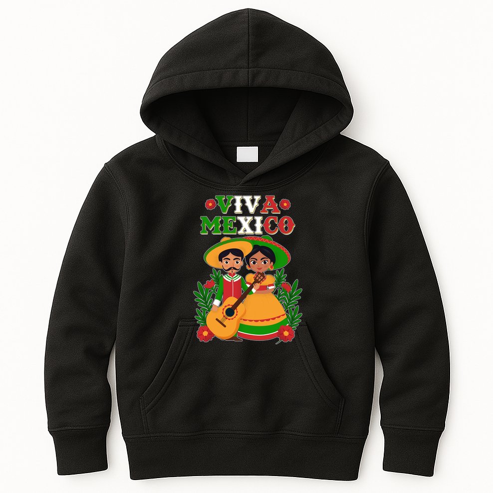 Viva Mexico Celebrate Mexican Independence Day Kids Hoodie