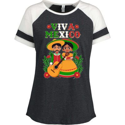 Viva Mexico Celebrate Mexican Independence Day Enza Ladies Jersey Colorblock Tee