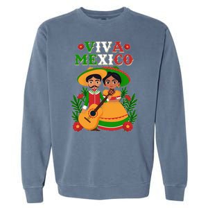 Viva Mexico Celebrate Mexican Independence Day Garment-Dyed Sweatshirt