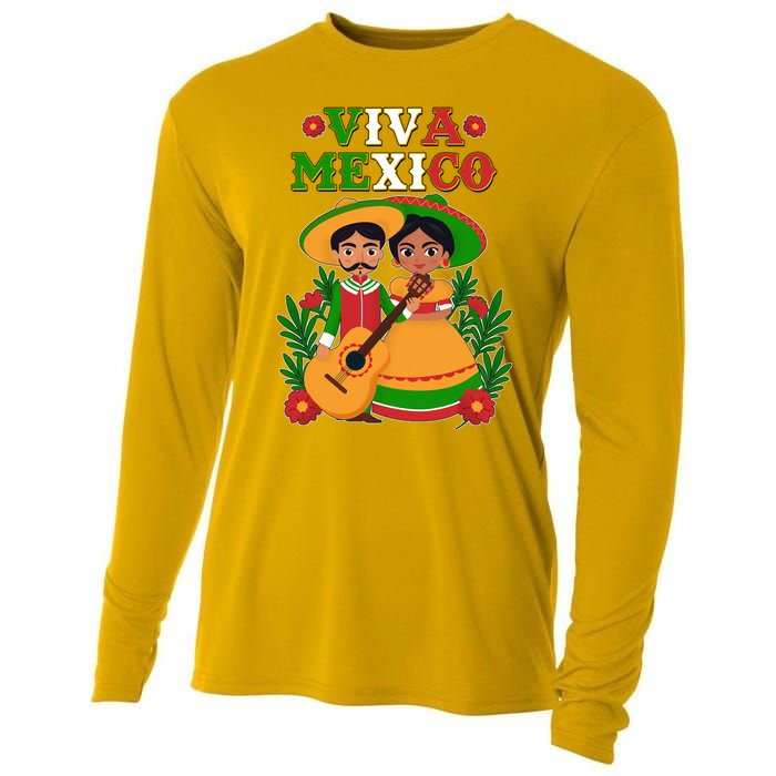 Viva Mexico Celebrate Mexican Independence Day Cooling Performance Long Sleeve Crew