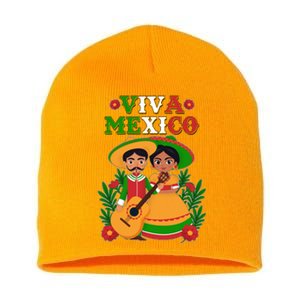 Viva Mexico Celebrate Mexican Independence Day Short Acrylic Beanie