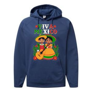 Viva Mexico Celebrate Mexican Independence Day Performance Fleece Hoodie