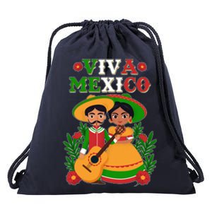 Viva Mexico Celebrate Mexican Independence Day Drawstring Bag