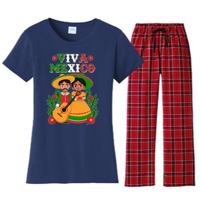 Viva Mexico Celebrate Mexican Independence Day Women's Flannel Pajama Set