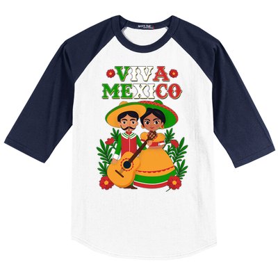 Viva Mexico Celebrate Mexican Independence Day Baseball Sleeve Shirt