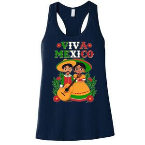 Viva Mexico Celebrate Mexican Independence Day Women's Racerback Tank