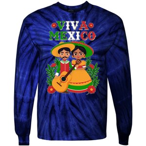 Viva Mexico Celebrate Mexican Independence Day Tie-Dye Long Sleeve Shirt