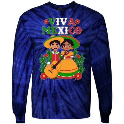 Viva Mexico Celebrate Mexican Independence Day Tie-Dye Long Sleeve Shirt