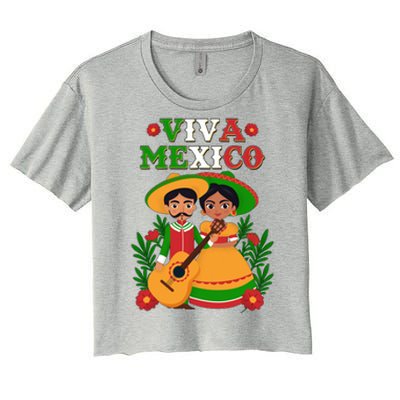 Viva Mexico Celebrate Mexican Independence Day Women's Crop Top Tee