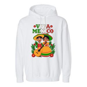 Viva Mexico Celebrate Mexican Independence Day Garment-Dyed Fleece Hoodie