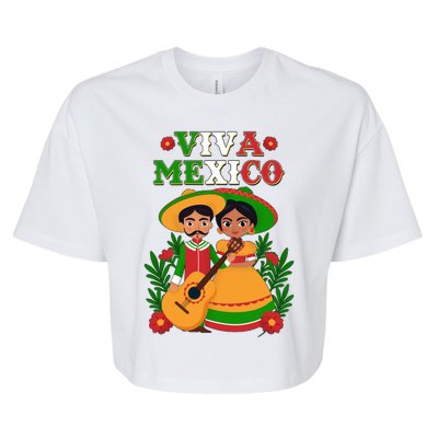 Viva Mexico Celebrate Mexican Independence Day Bella+Canvas Jersey Crop Tee