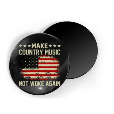 Vintage Make Country Music Not Woke Again American Flag Magnet