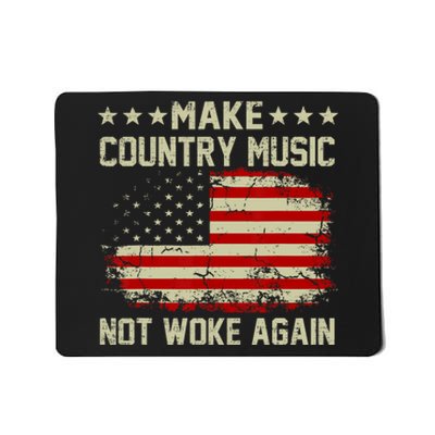 Vintage Make Country Music Not Woke Again American Flag Mousepad