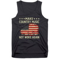 Vintage Make Country Music Not Woke Again American Flag Tank Top