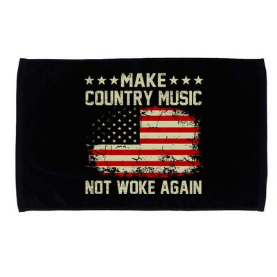 Vintage Make Country Music Not Woke Again American Flag Microfiber Hand Towel