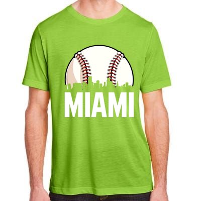 Vintage Miami Cityscape Retro Dad Baseball Lover Meaningful Gift Adult ChromaSoft Performance T-Shirt