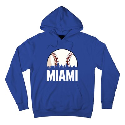 Vintage Miami Cityscape Retro Dad Baseball Lover Meaningful Gift Hoodie