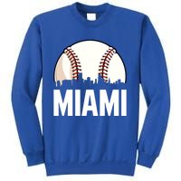 Vintage Miami Cityscape Retro Dad Baseball Lover Meaningful Gift Sweatshirt