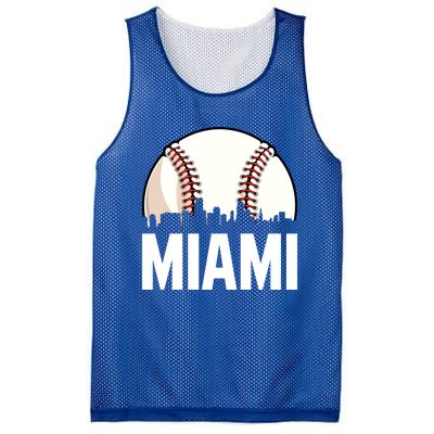 Vintage Miami Cityscape Retro Dad Baseball Lover Meaningful Gift Mesh Reversible Basketball Jersey Tank